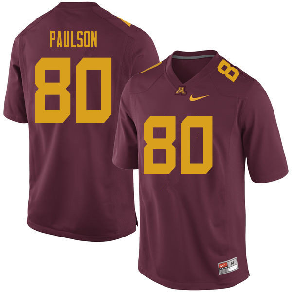 Men #80 Jake Paulson Minnesota Golden Gophers College Football Jerseys Sale-Maroon